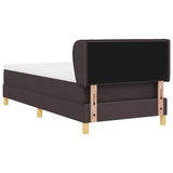 Letto a molle con materasso Marrone Scuro 80 x 200 cm Tessuto
