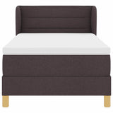 Letto a molle con materasso Marrone Scuro 80 x 200 cm Tessuto