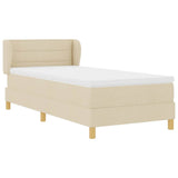 Letto a molle con materasso crema 90x200 cm Crema 100 x 200 cm