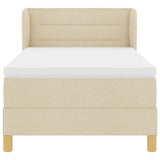 Letto a molle con materasso crema 90x200 cm Crema 100 x 200 cm