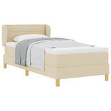 Letto a molle con materasso crema 90x200 cm Crema 100 x 200 cm