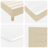 Letto a molle con materasso Crema 140 x 190 cm Tessuto