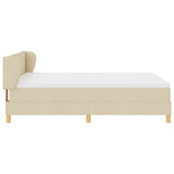 Letto a molle con materasso Crema 140 x 190 cm Tessuto