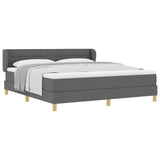 Letto a molle con materasso Grigio scuro 180 x 200 cm Tessuto