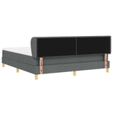 Letto a molle con materasso Grigio scuro 180 x 200 cm Tessuto