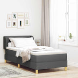 Letto a molle con testiera Grigio scuro 80 x 200 cm Tessuto