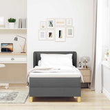 Letto a molle con testiera Grigio scuro 80 x 200 cm Tessuto