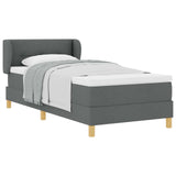 Letto a molle con testiera Grigio scuro 80 x 200 cm Tessuto