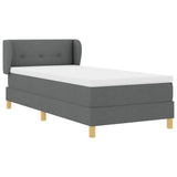 Letto a molle con testiera Grigio scuro 80 x 200 cm Tessuto