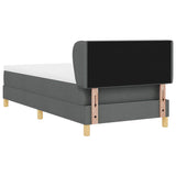 Letto a molle con testiera Grigio scuro 80 x 200 cm Tessuto
