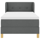 Letto a molle con testiera Grigio scuro 80 x 200 cm Tessuto
