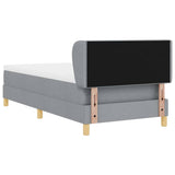 Letto a molle con testiera Grigio chiaro 90 x 190 cm Tessuto