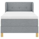 Letto a molle con testiera Grigio chiaro 90 x 190 cm Tessuto