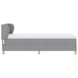Letto a molle con testiera Grigio chiaro 90 x 190 cm Tessuto
