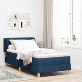 Letto a molle con testiera Blu 90 x 190 cm Tessuto