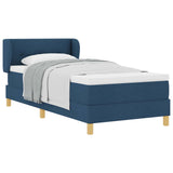 Letto a molle con testiera Blu 90 x 190 cm Tessuto
