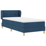 Letto a molle con testiera Blu 90 x 190 cm Tessuto