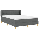 Letto a molle con testiera Grigio scuro 140 x 190 cm Tessuto
