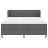 Letto a molle con testiera Grigio scuro 140 x 190 cm Tessuto