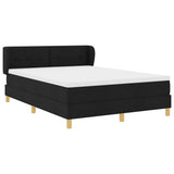 Letto a molle con testiera Nero 140 x 190 cm Tessuto