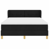 Letto a molle con testiera Nero 140 x 190 cm Tessuto
