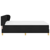 Letto a molle con testiera Nero 140 x 190 cm Tessuto