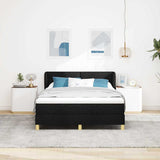 Letto a molle con testiera Nero 140 x 200 cm Tessuto