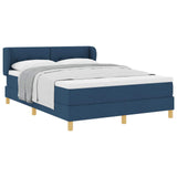 Letto a molle con testiera Blu 140 x 200 cm Tessuto