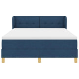 Letto a molle con testiera Blu 140 x 200 cm Tessuto