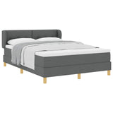 Letto a molle con testiera Grigio scuro 160 x 200 cm Tessuto