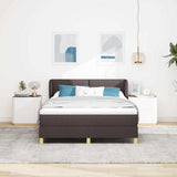 Letto a molle con testiera Marrone Scuro 160 x 200 cm Tessuto