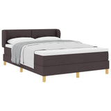 Letto a molle con testiera Marrone Scuro 160 x 200 cm Tessuto