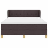 Letto a molle con testiera Marrone Scuro 160 x 200 cm Tessuto