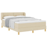 Letto a molle con materasso Crema 160 x 200 cm Tessuto
