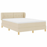 Letto a molle con materasso Crema 160 x 200 cm Tessuto