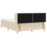 Letto a molle con materasso Crema 160 x 200 cm Tessuto