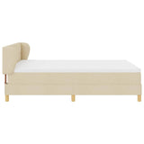 Letto a molle con materasso Crema 160 x 200 cm Tessuto