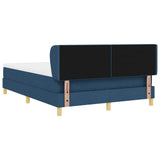 Letto a molle con testiera Blu 160 x 200 cm Tessuto