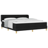 Letto a molle con testiera Nero 180 x 200 cm Tessuto