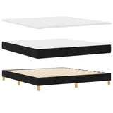 Letto a molle con testiera Nero 180 x 200 cm Tessuto