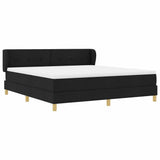 Letto a molle con testiera Nero 180 x 200 cm Tessuto