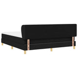 Letto a molle con testiera Nero 180 x 200 cm Tessuto