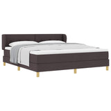 Letto a molle con testiera Marrone Scuro 180 x 200 cm Tessuto