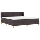 Letto a molle con testiera Marrone Scuro 180 x 200 cm Tessuto