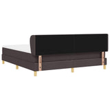 Letto a molle con testiera Marrone Scuro 180 x 200 cm Tessuto