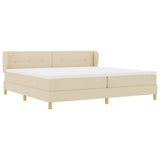Letto a molle con testiera Crema 200 x 200 cm Tessuto