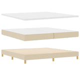 Letto a molle con testiera Crema 200 x 200 cm Tessuto