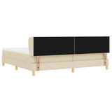 Letto a molle con testiera Crema 200 x 200 cm Tessuto