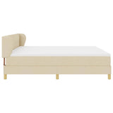 Letto a molle con testiera Crema 200 x 200 cm Tessuto