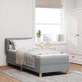 Letto a molle con testiera Grigio chiaro 80 x 200 cm Tessuto